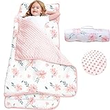 Nap Mat- Toddler Nap Mat with Pillow & Fleece Blanket- 55''*23''*2'' Nap Mat for Toddlers- Nap Mats for Preschool, Daycare