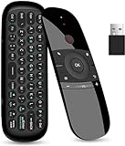 Meentek W1 Universal TV Remote Air Mouse, Wireless Keyboard Fly Mouse 2.4GHz Connection Air Remote Keyboard Mouse for Nvidia Shield/Android TV Box/PC/Smart TV/Projector/HTPC/All-in-one PC/TV..