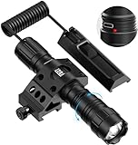 Feyachi 1500 Lumen LED Tactical Flashlight Rechargeable IPX7 Protection 4 Modes Weapon Light Picatinny Rail Flashlight Included with Pressure Switch