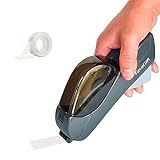 FavoGift Handheld Packaging Tape Dispenser Gun with Auto Cutter - One-Handed, Safe & Convenient, No Batteries Needed, Compatible with 1/2'' to 3/4'' Tape, Includes 1 Free Tape Roll, Grey Design