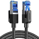 UGREEN Cat 8 Ethernet Cable 6FT, High Speed Braided 40Gbps 2000Mhz Network Cord Cat8 RJ45 Shielded Indoor Heavy Duty LAN Cables Compatible for Gaming PC PS5 Xbox Modem Router 6FT
