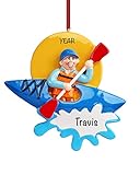 Personalized Kayak Christmas Ornaments 2023 - Fast & Free 24h Customization – Kayaking Guy Christmas Decorations with Name - Comes Gift-Wrapped - Water Sports