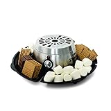 Salton Treats Indoor Electric Stainless Steel S'Mores Maker and Fondue Warmer with 4 Lazy Susan Trays, 4 Roasting Skewers Included (SP1717)