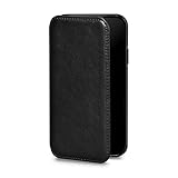 Sena Deen Wallet Book Leather Cell Phone Case for iPhone XR - Wireless Charging Compatible, Black