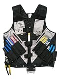 XL - Black Tool Vest with Built in Hydration Pouch - Electricians, Surveyors, Construction (Black) - (Large - XXX-Large)