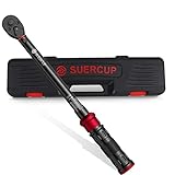 SUERCUP 1/2-inch Drive Torque Wrench - 10-170 ft.lb/13.6-230.5 Nm, Dual-Direction Adjustable 72 tooth Click Torque Wrench with Buckle for Bicycle, Moto and Car Maintenance