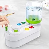 Brush Rinser Water Paint Cleaner: 2023 NIUCOO Paint Brush Rinser Dispenser Multifunctional Water Recycling Rinse Automatic Paintbrush Cleaner for Acrylic Watercolor Water-Based Paints