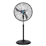 Tornado - 20 Inch High Velocity Metal Oscillating Pedestal Fan - Commercial, Industrial Use - 3 Speed - 5000 CFM – 1/6 HP – 6.6 FT Cord - UL Safety Listed (20 Inch Oscillating)