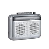 Portable Cassette Player Recorder with Bluetooth Transmitter, Walkman Cassette Tape Player with Headphone Jack, Build-in Speaker, Microphone Jack, Powered by AC Adapter or AA Battery