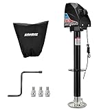 Kohree Electric Trailer Jack 3700lbs, Heavy Duty RV Electric Power Tongue Jack Max 4000lbs for Travel Trailer A-Frame Camper, with Drop Leg & Weatherproof Jack Cover, 22' Lift, 12V DC Black