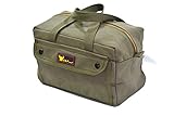 G & F Products Government Issued Style Mechanics Heavy Duty Tool Bag with Brass zipper and side pockets, tool bag for cars, drill, garden, and electrician. Olive Green , 11' x 7' x 6'