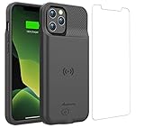 Alpatronix Battery Case for iPhone 12 Pro Max (6.7 inch), Slim Portable Protective Extended Charger Cover Compatible with Wireless Charging, Lightning Input, CarPlay - BX12Pro Max - Matte Black