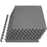 ProsourceFit Extra Thick Puzzle Exercise Mat 3/4, Grey