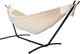Lazy Daze Hammocks Double Hammock with 9ft Steel Stand Includes Portable Carrying Case, 450 Pounds Capacity (Natural)