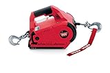 WARN 885005 PullzAll Cordless 24V DC Portable Electric Winch with Steel Cable and 2 Rechargeable Battery Packs: 1/2 Ton (1,000 lb) Pulling Capacity, red