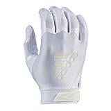 adidas ADIFAST 3.0 Adult Football Receiver Glove, White/White, Large