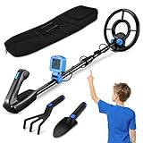 Metal Detector for Kids - Kid Metal Detector Junior 7.4 Inch Waterproof Search Coil Junior Metal Detector LCD 24 Inch to 35 Inch Adjustable Stem Buzzer Vibration Sound 2 Pouds Lightweight Easy to Use