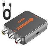 Hiprorca AV to HDMI Converter, Mini RCA to HDMI Converter, Composite CVBS Video Audio Converter Adapter for N64/PS2/ STB/VHS/VCR/DVD, Support PAL/NTSC,Grey
