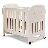 BABY JOY 3 in 1 Convertible Crib with Mattress Included, Rocking Bassinet Baby Bed with Detachable & Lockable Wheels for Easy Movement, Converts to Baby Playard, Toddler Bed (3-in-1)