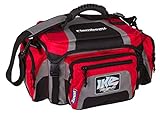 Flambeau Outdoors 400ZK-1 'IKE' 400 Tackle Bag, Portable Fishing Organizer Shoulder Satchel with Tuff Tainers Inside - Gray/Red