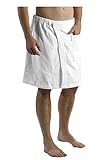 BY LORA Terry Cotton Mens Wrap Towels for Spa Swimming Pool Shower and Bath - White Color - One Size