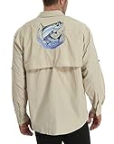 LRD Men's UPF 30 Long Sleeve Fishing Shirts Button Down Sun Protection Shirt Tarpon - XL