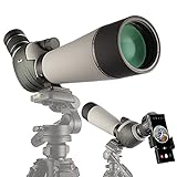 LANDOVE 20-60X80 Spotting Scopes, Dual Focus BAK4 HD Optics Spotting Scope with Carrying Bag and Large Phone Adapter for Hunting, Target Shooting, Archery, Bird Watching Bonus a Table Tripod