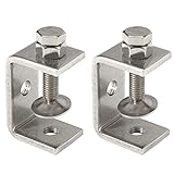 2Pcs C-Clamp 304 Stainless Steel G-Clamp Tiger Clamp Heavy Duty Woodworking Clamp Home Improvement and Automotive Repair Tools with Wide Jaw Openings (47MM)