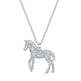 Girls Horse Necklace Gifts,Little Rainbow Horse Jewelry for Women Boys,Initial Letter Necklaces Pendant for Teen Girls Horse Lovers (Little Horse Mix for Girls)