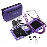 LotFancy Aneroid Sphygmomanometer with Stethoscope Kit, Universal BP Cuff (10”-16”), Adult Professional Manual Blood Pressure Monitor, Zipper Case Included, Purple