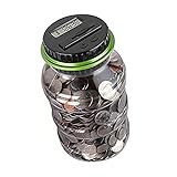 Coin Piggy Bank Saving Jar, Winnsty Digital Coin Counter with LCD Display Large Capacity Money Saving Box for All US Coins (Green)