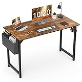 Computer Desk Home Office Desk 47 Inch Writing Desks Small Space Desk Study Table Modern Simple Style Work Table Student Desk PC Table with Storage Bag Headphone Hook Metal Frame for Home, Bedroom