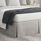 Bed Maker’s Never Lift Your Mattress Wrap Around Bed Skirt, Classic Style, Low Maintenance Wrinkle Resistant Fabric, Traditional 14 Inch Drop Length, King, Soft Silver