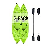 Tioga Sit-On-Top Kayak with Paddle (2 Pack), Lime, 120'