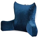 Neustern Reading Pillow Bed Wedge Adult Backrest with Arms Lounge Memory Foam Cushion System | Back Pillow for Sitting Up in Bed/Couch for Watching TV, Reading - Machine Washable Cover