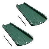 2-Pack Decorative Downspout Green Splash Block Rain Gutter Drain Extender, 2-Pack with Stakes, 301212-2PK-STAKES