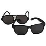 Emmzoe The Little Sunglass Sunglasses Aviator and Classic 2 Set - Black Frame/Smoke Lens UV 400 Protection (Infant Toddler (0-3 Years))