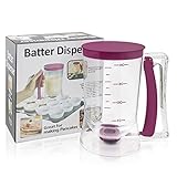 Sbolang Pancake Cupcake Batter Dispenser, Perfect Baking Tool for Cupcakes, Bakeware Maker with Measuring Label, Muffin Mix, Waffles, Crepes, Cake or Any Baked Goods