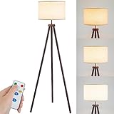 Battery Operated Floor Lamp for Living Room, Modern Battery Powered Cordless Floor Lamp with Remote Control, Dimmable Tripod Floor Lamp for Bedroom, 3 Color Temperature Led Bulb Included