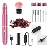 Portable Electric Nail Drill kit, USB Manicure Pen Sander Polisher, with 6 Pieces Changeable Drills and Sand Bands for Exfoliating, Polishing, Nail Removing, Acrylic Nail Tools