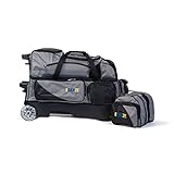 KAZE SPORTS 4 Ball Bowling Roller + 1 Ball Add On Spare Tote (Black/Gray)