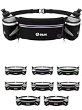 Hydration Running Belt with Bottles - Water Belts for Woman and Men - iPhone Belt for Any Phone Size - Fuel Marathon Waist Pouch for Runners - Jogging Cycling Biking