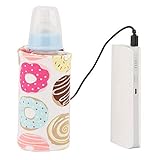 Hilitand Portable Keep Bottle Warm, USB Travel Milk Heat Keeper, Baby Bottle Keep Warmer for Car Tavel, Storage Cover Insulation Thermostat(Donut, 12)