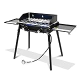 Outland Living Portable Camping Mini Stove - Stainless Steel Travel Grill with 2 Propane Gas Burners for Outdoor Cooking