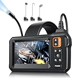 Endoscope Camera with Light - Inspection Borescope Camera with 4.3' IPS Screen, 1920P HD Snake Camera with 8 LED Lights, 16.4FT Semi-Rigid Cord Bore Scope, IP67 Waterproof Endoscope for Sewer, Pipe
