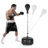PEXMOR Reflex Bag, Freestanding Punching Bag with Stand, Speed Boxing Ball, Height Adjustable for Adults & Teens, Perfect for Stress Relief/Fitness/Punch Training at Home, Easy Assembly & Durable