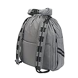 OHMY FIT 30L Drawstring Backpack - Water-Resistant, Anti-Theft, Expandable -Gray