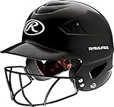 Rawlings Coolflo NOCSAE Molded Batting Helmet with Face Guard, Black, One Size