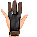 KESHES Archery Glove Finger Tab Accessories - Leather Gloves for Recurve & Compound Bow - Three Finger Guard for Men Women & Youth