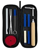 Professional Piano Tuning Kit, Piano Tuner Hammer Mute Kit Tools, Portable Piano Tuning Tools with Felt Temperament Strip and Case, 10 Pcs